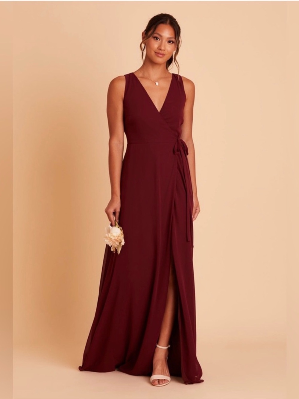 Birdy Grey MINAE DRESS CHIFFON Cabernet XL NWOT BRIDESMAID WEDDING